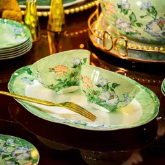 72头白玫瑰镶金骨瓷餐具 · 6