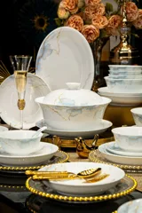 60头白玉瓷篮理纹餐具 · 3