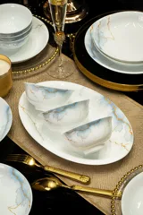60头白玉瓷篮理纹餐具 · 8